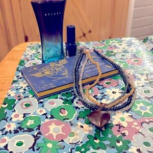 Beaded layered clasped heart necklace